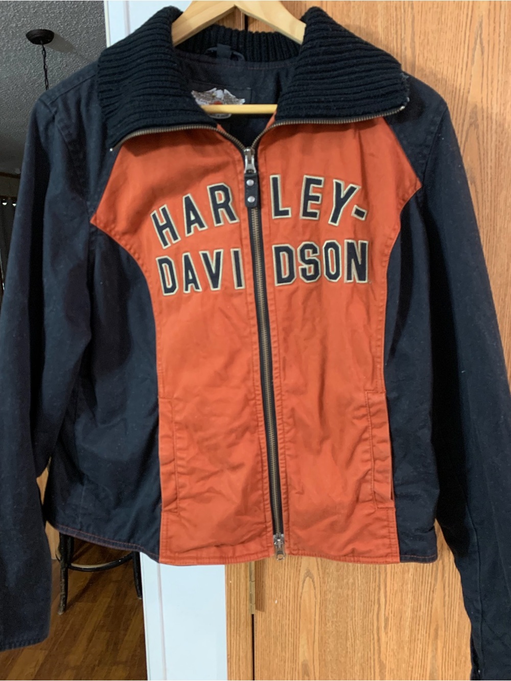 Harley-Davidson Orange & Black Zip-Up Jacket